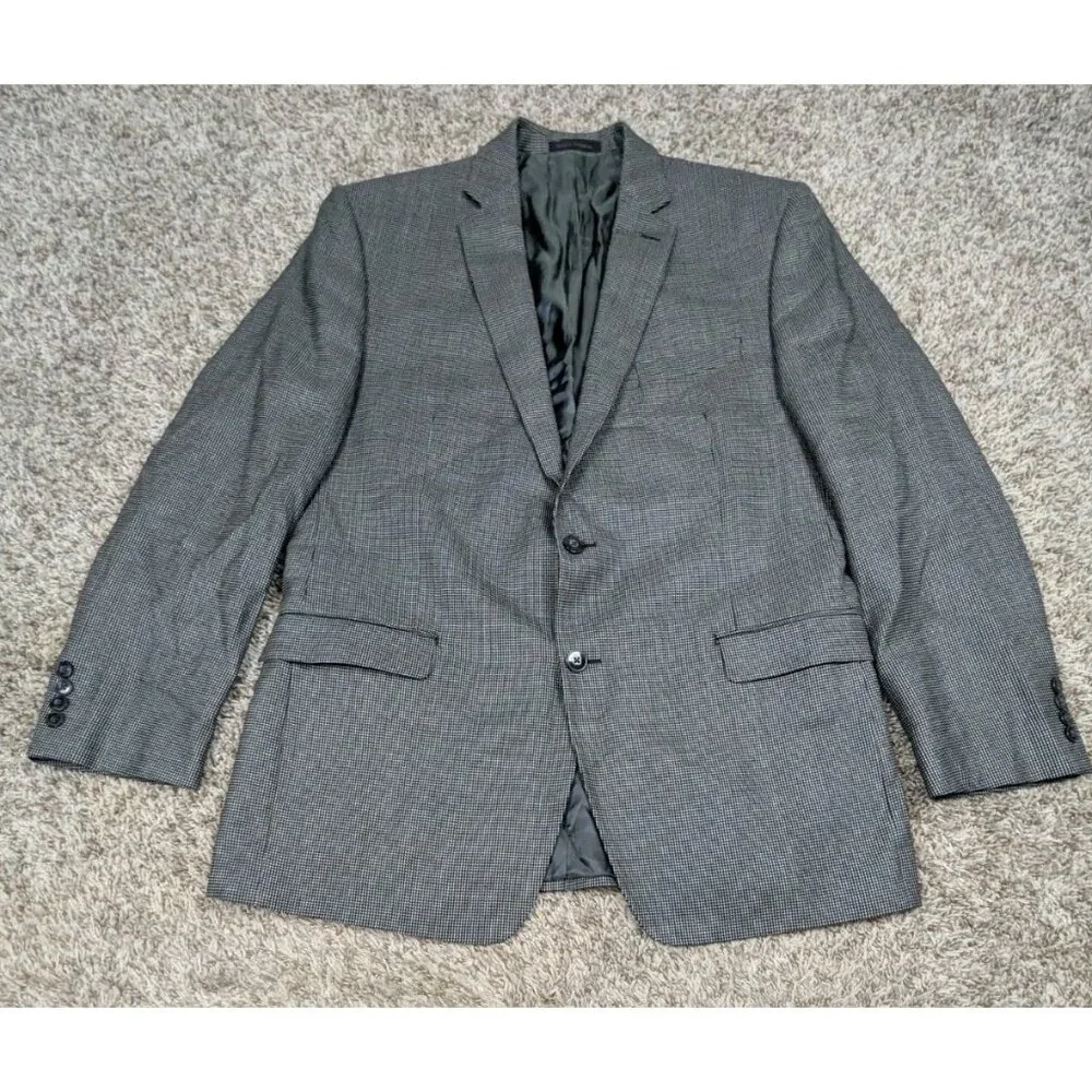 Calvin Klein Blazer Sport Coat Suit Jacket Mens 42L Wool Silk 2 Button